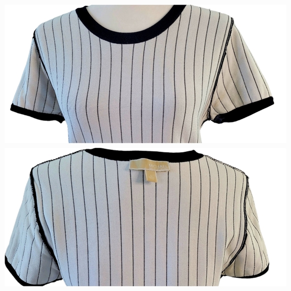 NWOT Michael Kors Women's Blue/White Knit Sweater Dress sz L - Picture 9 of 13